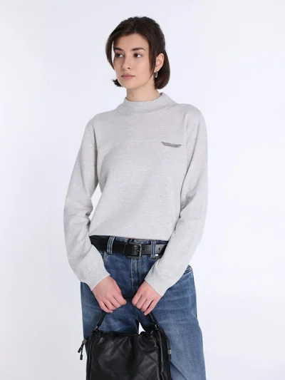 Свитер цвет светло-серый — превью 2