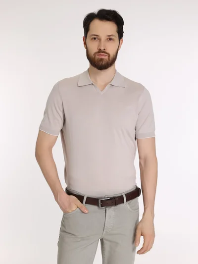 Поло цвет бежевый — превью 2