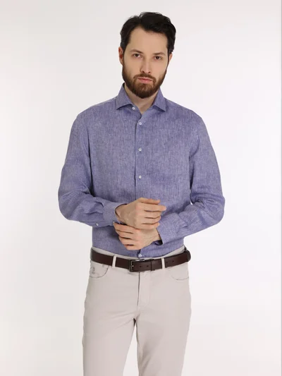 Рубашка цвет синий — превью 2