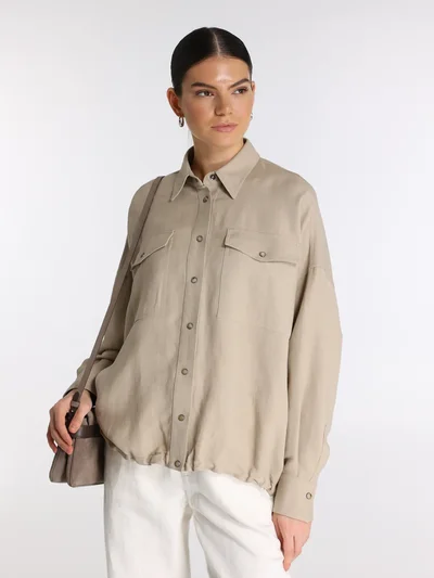 Рубашка цвет светло-бежевый — превью 2