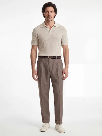 Поло цвет бежевый — превью 3