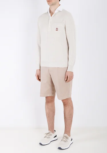 Поло цвет бежевый — превью 3