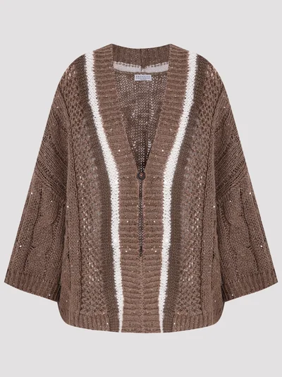 Кардиган цвет коричневый — превью 1