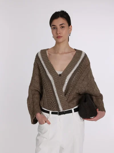 Кардиган цвет коричневый — превью 2