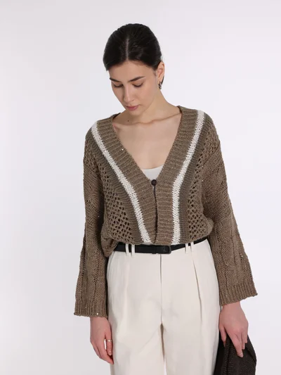 Кардиган цвет коричневый — превью 5