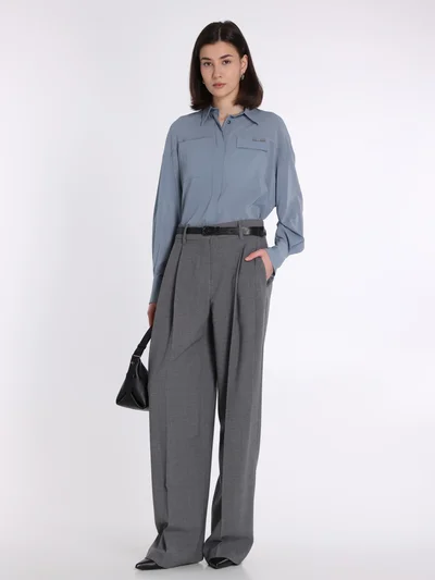 Блузка цвет серо-синий — превью 2