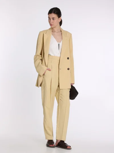 Брюки цвет бежево-желтый — превью 2