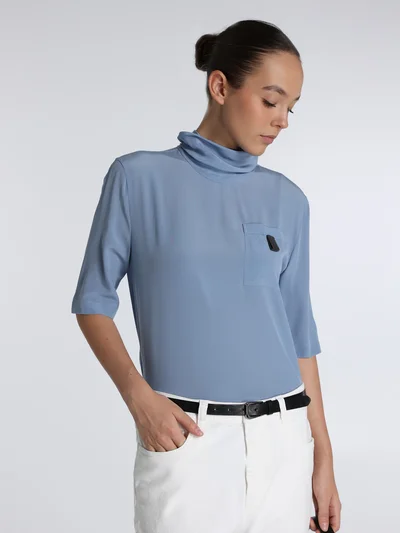 Блузка цвет голубой — превью 2