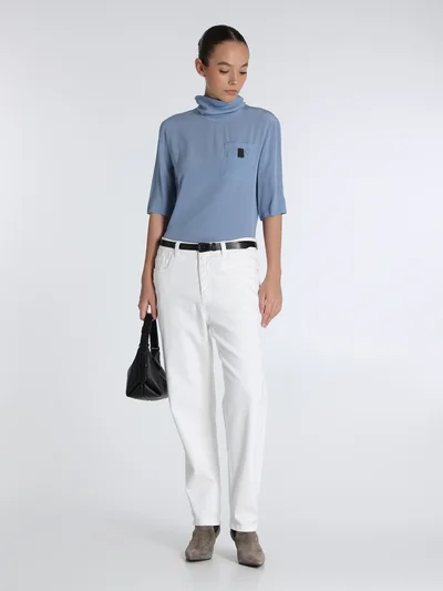 Блузка цвет голубой — превью 3