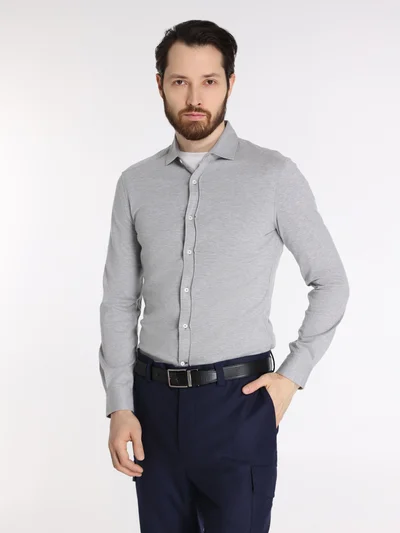 Рубашка цвет темно-синий — превью 2