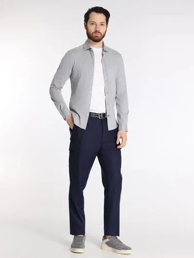 Рубашка цвет темно-синий — превью 5