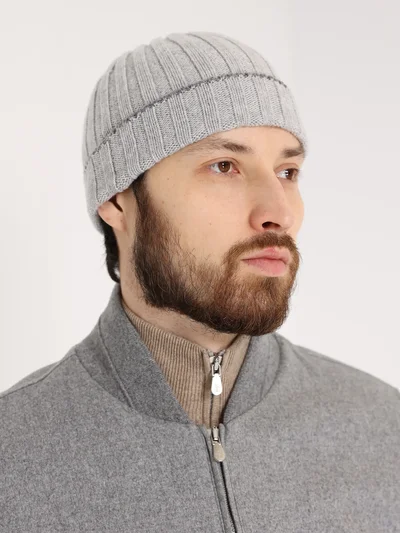 Шапка цвет бежевый — превью 2