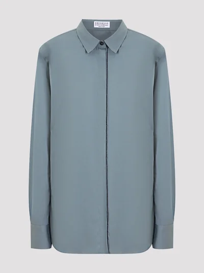 Рубашка цвет серо-синий — превью 1