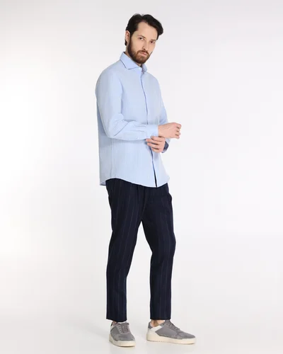 Брюки цвет темно-синий — превью 3