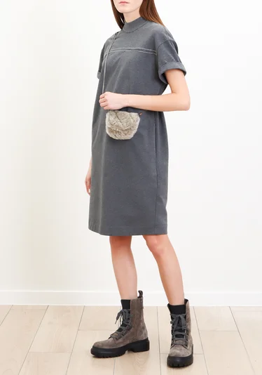 Платье цвет темно-серый — превью 3