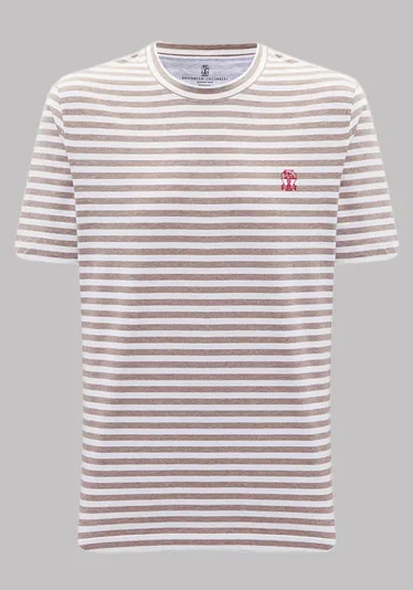 Футболка цвет бело-бежевый — превью 1