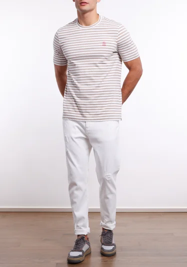 Футболка цвет бело-бежевый — превью 2