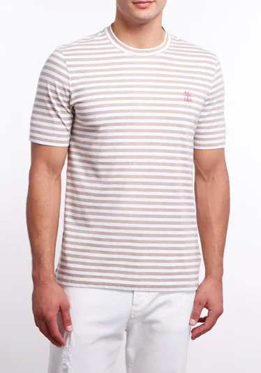 Футболка цвет бело-бежевый — превью 3